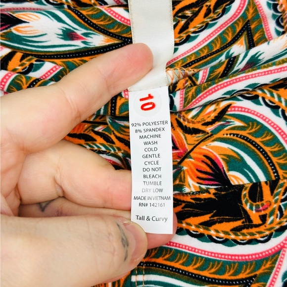 LuLaRoe Trippy Groovy Floral Peacock Printed Comfy High Rise Casual Leggings TC - Picture 6 of 9